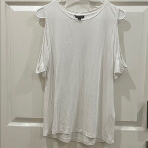 Topshop White Cold-Shoulder Short Sleeve Tee US/8 UK/12 Women